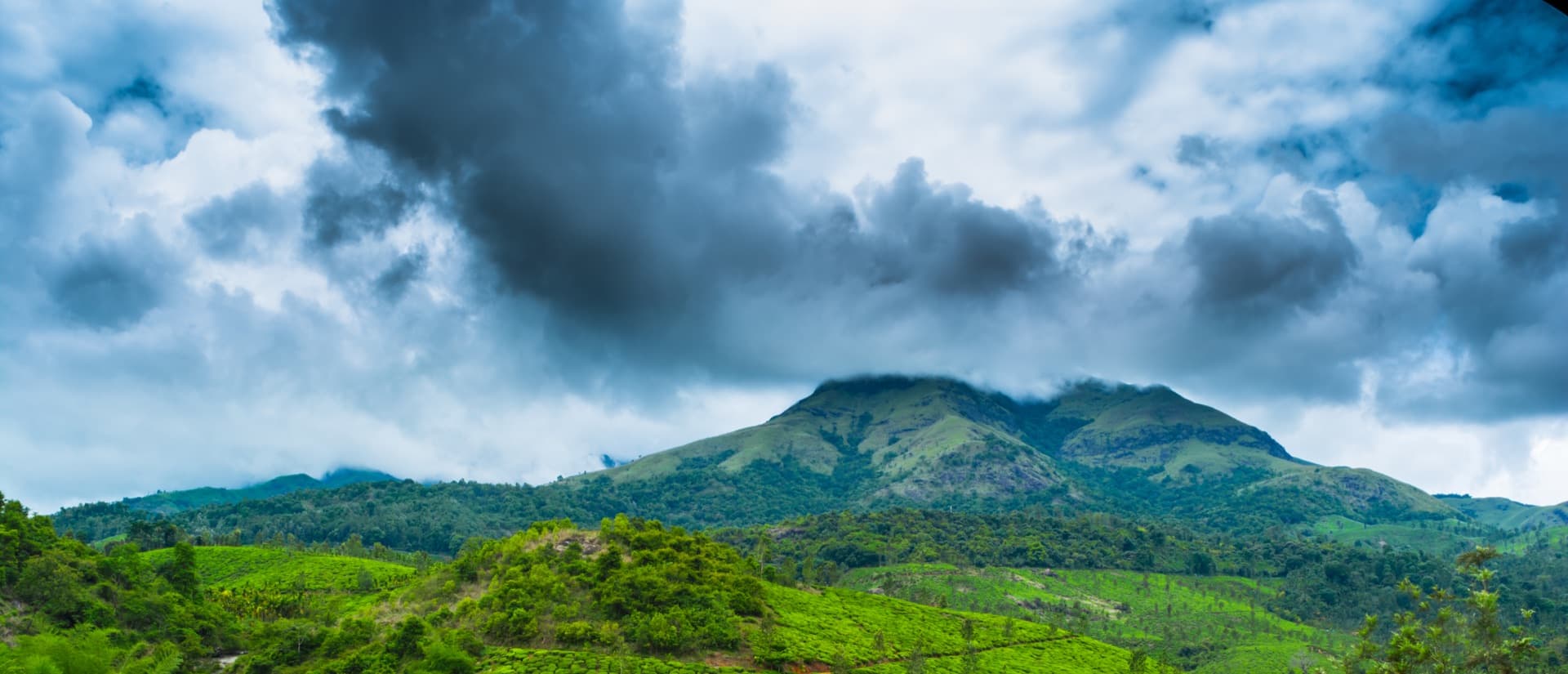 Cloud-wrapped hills of Chembra Peak, Wayanad